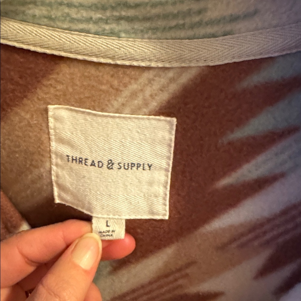 Thread & Supply Tullis Multicolor MAUVE TEAL AZTEC Fleece Jacket - Picture 3 of 5